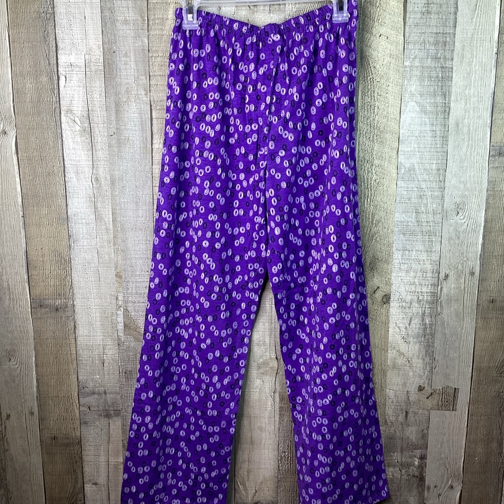 Character Size Small Purple Sleep Pants with White & Black Circles No Po…